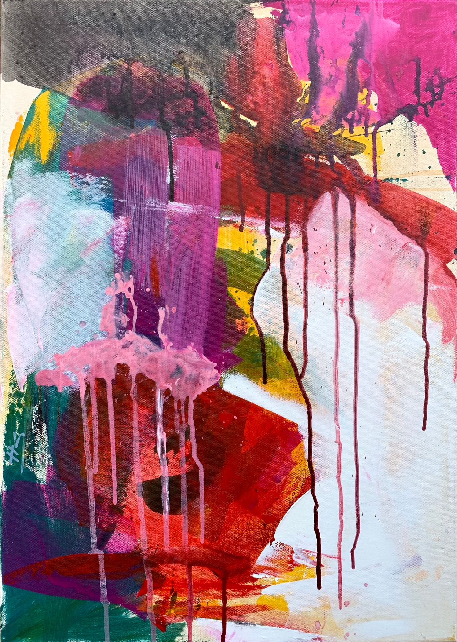 Kunstwerk von Heike Schümann mit abstrakten Strukturen