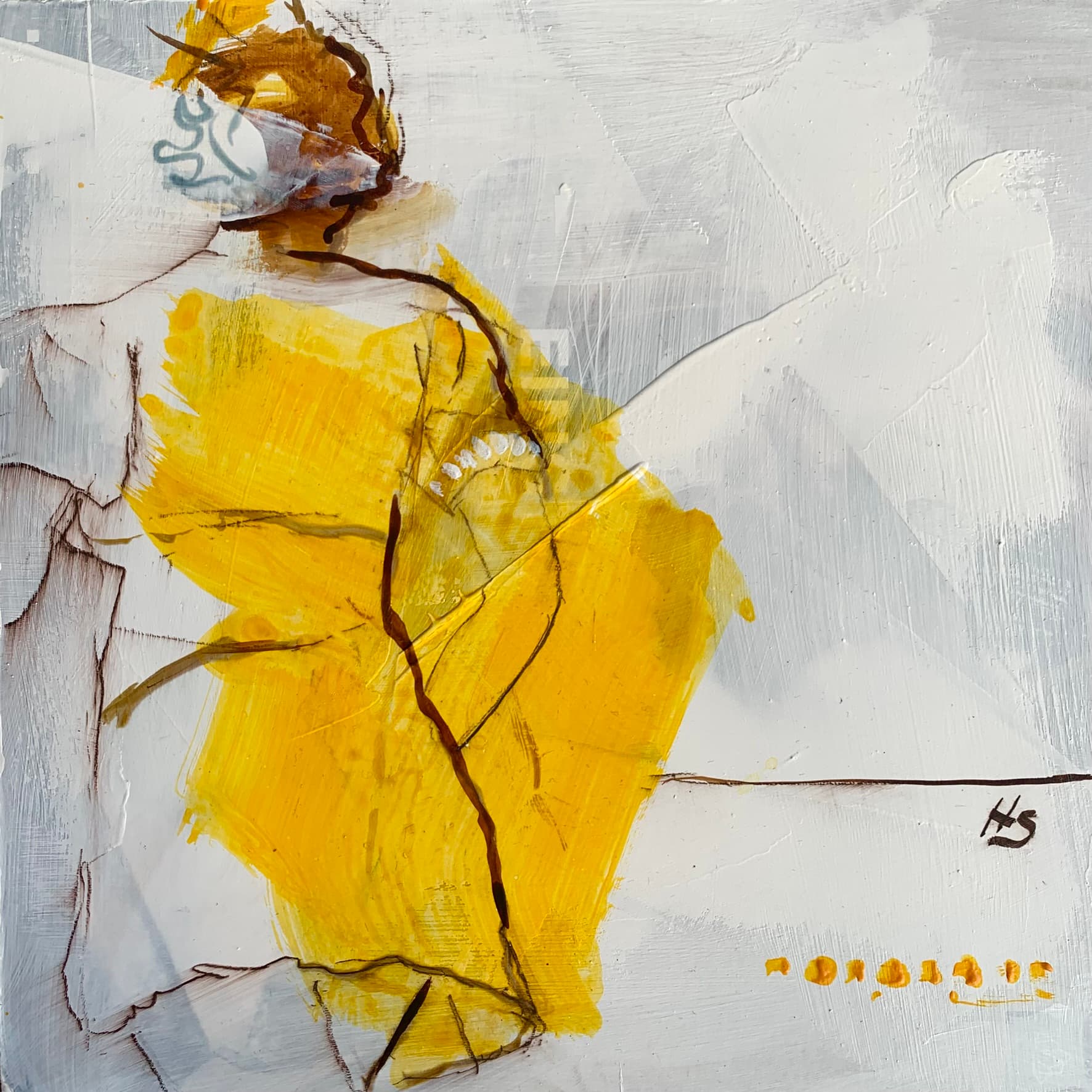 Artwork by Heike Schümann showing a standing woman with her back turned to the viewer